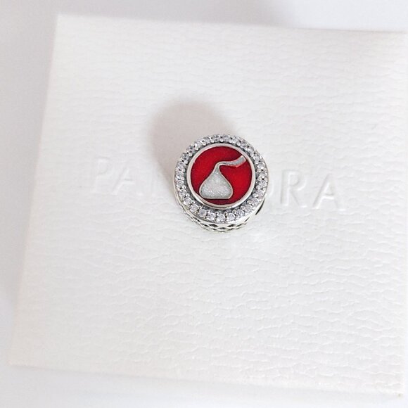 Pandora KISSES Chocolate Red Bead Charm Bracelet Pendant S925 Silver with box - Picture 4 of 7